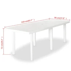 VidaXL Tuintafel 210x96x72 Cm Kunststof Wit -BBQ En Tuin Verkoop 4f6f70b06f4a4f1da2993dfb81eb23ac
