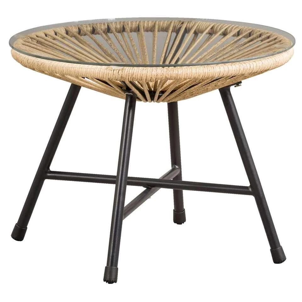 Le Sud Bijzettafel Monte Carlo - Naturel - Ø50x38 Cm 1 Le Sud Bijzettafel Monte Carlo - Naturel - Ø50x38 Cm