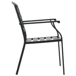 VidaXL Tuinstoelen Stapelbaar 2 St Staal Zwart -BBQ En Tuin Verkoop 503b3fd7b34745e6a4480e9ad9c47c1c