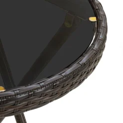 VidaXL Salontafel 60 Cm Poly Rattan En Gehard Glas Bruin -BBQ En Tuin Verkoop 547cbbec20644ac0861483fa4302987a
