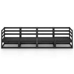 VidaXL Tuinbank 4-zits Massief Grenenhout Zwart -BBQ En Tuin Verkoop 58b3315ab8784f498a5f7b98bdb239d0