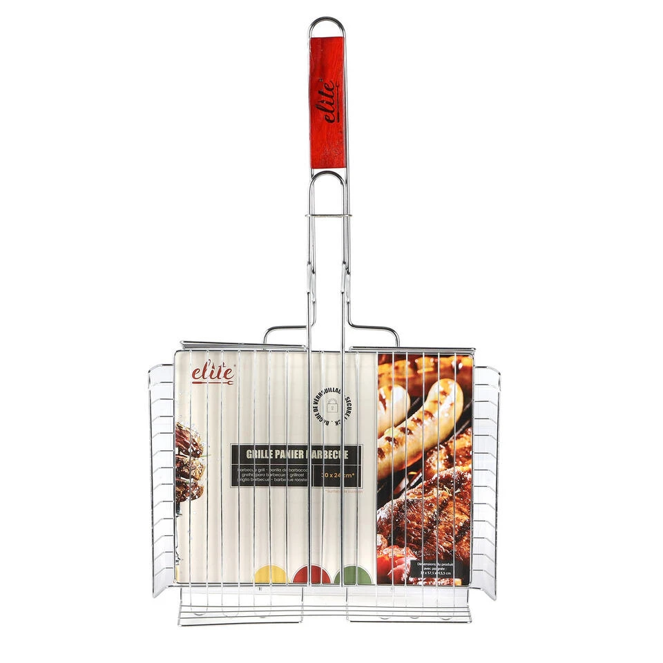 Elite BBQ Rooster - Grill Mand - Metaal/hout - 32 X 57 X 5 Cm 2 Elite BBQ Rooster - Grill Mand - Metaal/hout - 32 X 57 X 5 Cm - Image 2