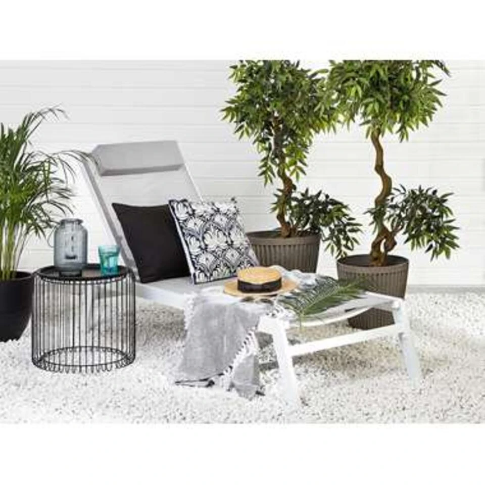 Beliani Tuinligstoel CATANIA - Grijs Polyester, Aluminium 4 Beliani Tuinligstoel CATANIA - Grijs Polyester, Aluminium - Image 4