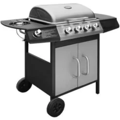 VidaXL Gasbarbecue 4+1 Kookzone Zwart En Zilver -BBQ En Tuin Verkoop 6069b4bc2f5e48e2a61ee84ae844bb42