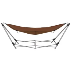VidaXL Hangmat Met Inklapbare Standaard Bruin -BBQ En Tuin Verkoop 67bce8bcaac24c8189eb168d79e486a6