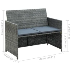 VidaXL Tuinbank 2-zits Met Kussens Poly Rattan Grijs -BBQ En Tuin Verkoop 6cbe3ff1ed30407da7989929ffc1ef95