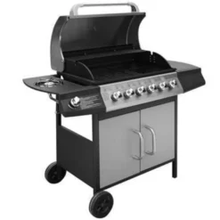 VidaXL Gasbarbecue 6+1 Kookzone Zwart En Zilver -BBQ En Tuin Verkoop 7111cf306f4542a19d2376dc23c9b6ef