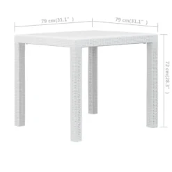 VidaXL Tuintafel 79x79x72 Cm Rattan-look Kunststof Wit -BBQ En Tuin Verkoop 7a5d7a52ee144d1fad9969dfb109717e