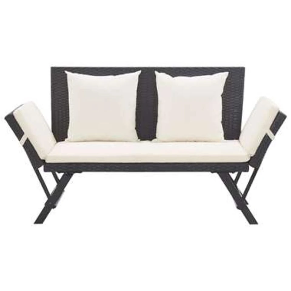 VidaXL Tuinbank Met Kussens 176 Cm Poly Rattan Zwart 3 VidaXL Tuinbank Met Kussens 176 Cm Poly Rattan Zwart - Image 3