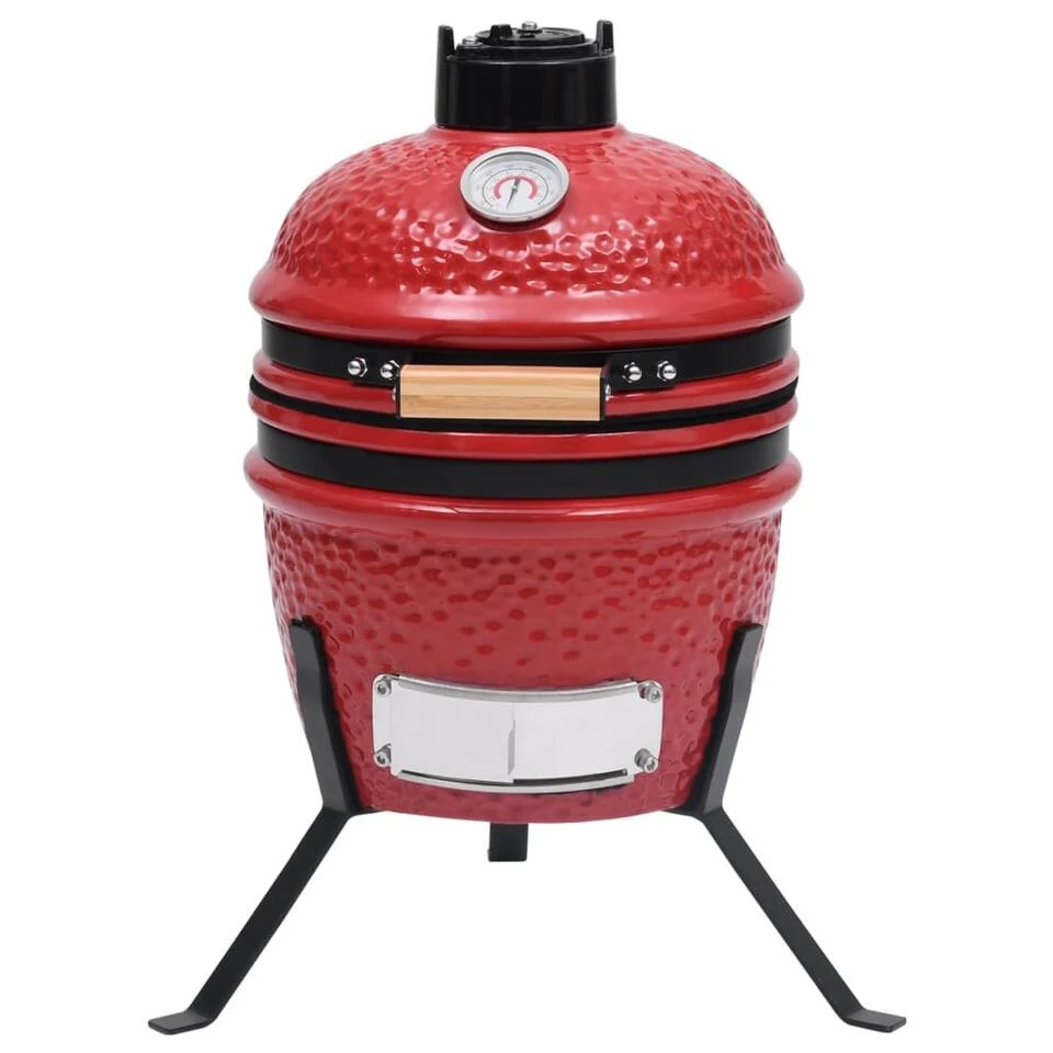 VidaXL Kamado Barbecue 2-in-1 56 Cm Keramiek Rood 2 VidaXL Kamado Barbecue 2-in-1 56 Cm Keramiek Rood - Image 2