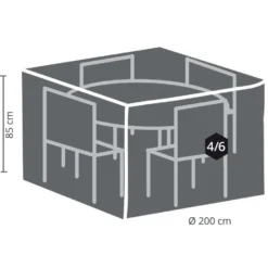 Outdoor Covers Premium Hoes Voor Ronde Tuinset - 85x200 Cm -BBQ En Tuin Verkoop 81010514 0200