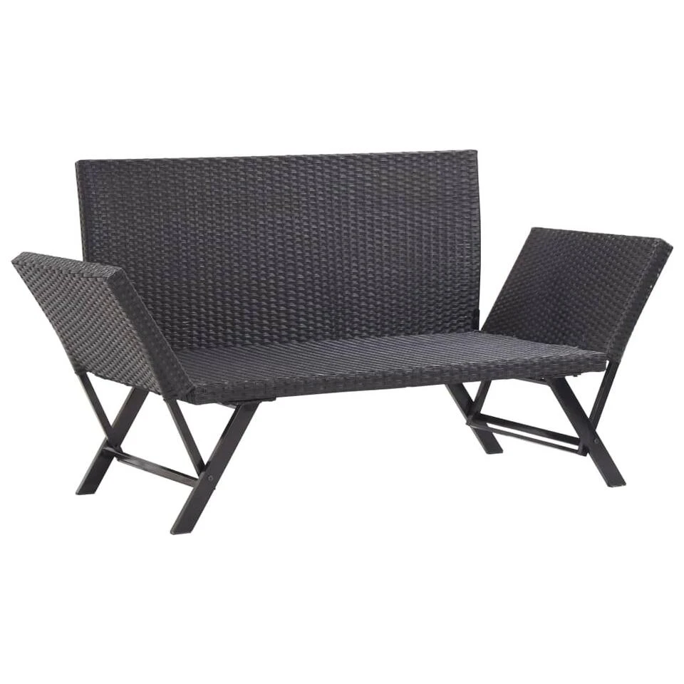 VidaXL Tuinbank Met Kussens 176 Cm Poly Rattan Zwart Overig 3 VidaXL Tuinbank Met Kussens 176 Cm Poly Rattan Zwart Overig - Image 3