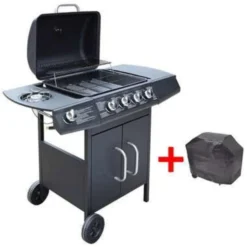 VidaXL Gasbarbecue 4+1 Kookzone Zwart 7 VidaXL Gasbarbecue 4+1 Kookzone Zwart -BBQ En Tuin Verkoop 8375d66332594b408d6b8f57f471fefb