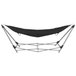 VidaXL Hangmat Met Inklapbare Standaard Zwart -BBQ En Tuin Verkoop 83cae7630bde4cebb9bb7dc665db5427