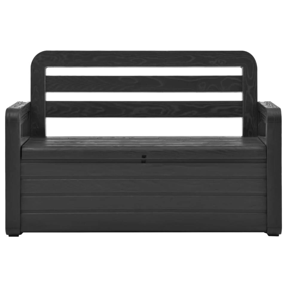 VidaXL Tuinopbergbank 132,5 Cm Kunststof Antraciet 2 VidaXL Tuinopbergbank 132,5 Cm Kunststof Antraciet - Image 2