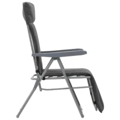 VidaXL Tuinstoelen Met Kussen Inklapbaar 2 St Grijs -BBQ En Tuin Verkoop 87883ae89a674fb69bd0256335e1cf03