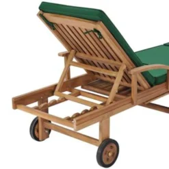 VidaXL Ligbed Met Kussen Massief Teakhout Groen -BBQ En Tuin Verkoop 8793c7cd62ce43e99ba3b943d0c6fa82