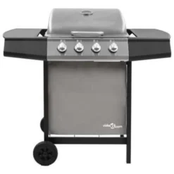 VidaXL Gasbarbecue Met 4 Branders Zwart En Zilverkleurig -BBQ En Tuin Verkoop 90275e754dbf4a97b652ae1e3fa9227e