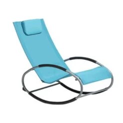 Beliani Tuinligstoel CAMPO - Blauw Staal, Textiel -BBQ En Tuin Verkoop 912f3a7d36054c3f95be2ac67591bd49