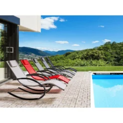 Beliani Tuinligstoel CARANO II - Rood Staal, Textiel 7 Beliani Tuinligstoel CARANO II - Rood Staal, Textiel -BBQ En Tuin Verkoop 94d0ee8d2e5f43ffacbc68ad7345c0df