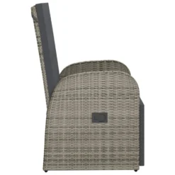 VidaXL Tuinstoel Verstelbaar Met Kussen Poly Rattan Grijs -BBQ En Tuin Verkoop 9744c38832be4c28b8ba57d71e558150