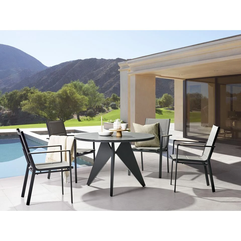 Beliani Tuinstoel BUSSETO - Zwart Aluminium 2 Beliani Tuinstoel BUSSETO - Zwart Aluminium - Image 2