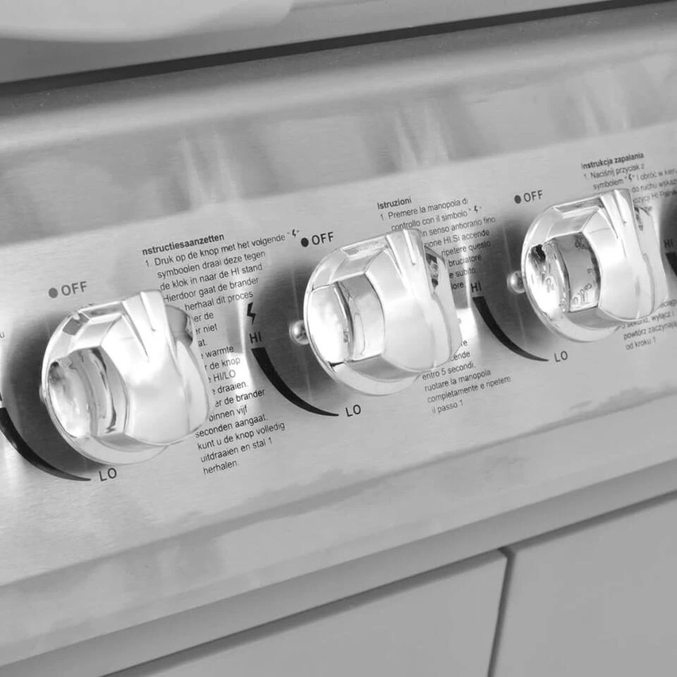 VidaXL Gasbarbecue 6+1 Kookzone Zilver 4 VidaXL Gasbarbecue 6+1 Kookzone Zilver - Image 4