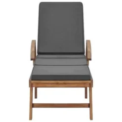 VidaXL Ligbed Met Kussen Massief Teakhout Donkergrijs -BBQ En Tuin Verkoop 9b211126ce1249e4a1573e5acf11c0bc