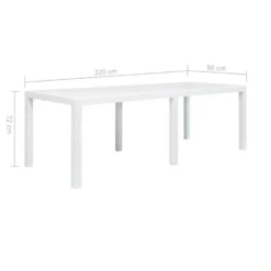 VidaXL Tuintafel 220x90x72 Cm Rattan-look Kunststof Wit -BBQ En Tuin Verkoop a413a27dad7c48a48ca8c5a9f25f82e1