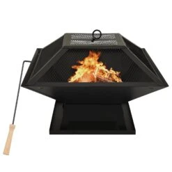 VidaXL Vuurschaal En Barbecue 2-in-1 Met Pook 46,5x46,5x37 Cm Staal -BBQ En Tuin Verkoop a4982169a61645aba6d527d6daefcc6c