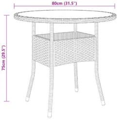 VidaXL Tuintafel Ø80x75 Cm Gehard Glas En Poly Rattan Zwart -BBQ En Tuin Verkoop af1723e2d4584e2c87dce193ec5d81e6