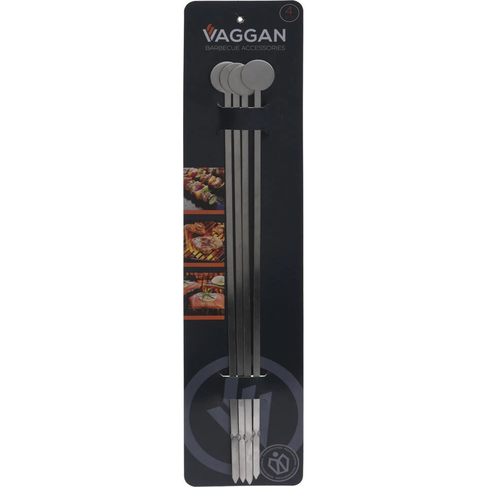 Elite Vaggan BBQ/barbecue Spiesen/vlees Groente Pennen - 4x - Rvs - 37 Cm 2 Elite Vaggan BBQ/barbecue Spiesen/vlees Groente Pennen - 4x - Rvs - 37 Cm - Image 2
