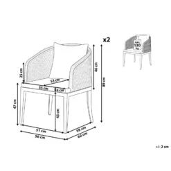 Beliani Tuinstoel LIPARI - Grijs Aluminium -BBQ En Tuin Verkoop c65e447165f348f59f0906a5a3be9e6e
