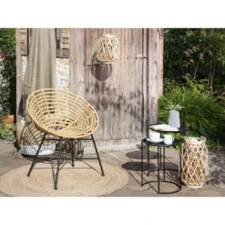 Beliani Tuinstoel ACERRA - Beige Pe Rotan -BBQ En Tuin Verkoop cfba503cdd434f6b82867e4b4b1cb7ea