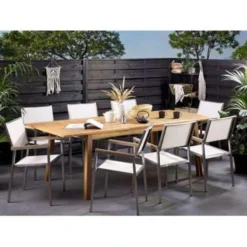 Beliani Verlengbare Tafel CESANA - Lichte Houtkleur Acaciahout -BBQ En Tuin Verkoop d23f9498e9314b63bf21a36d49c00f52