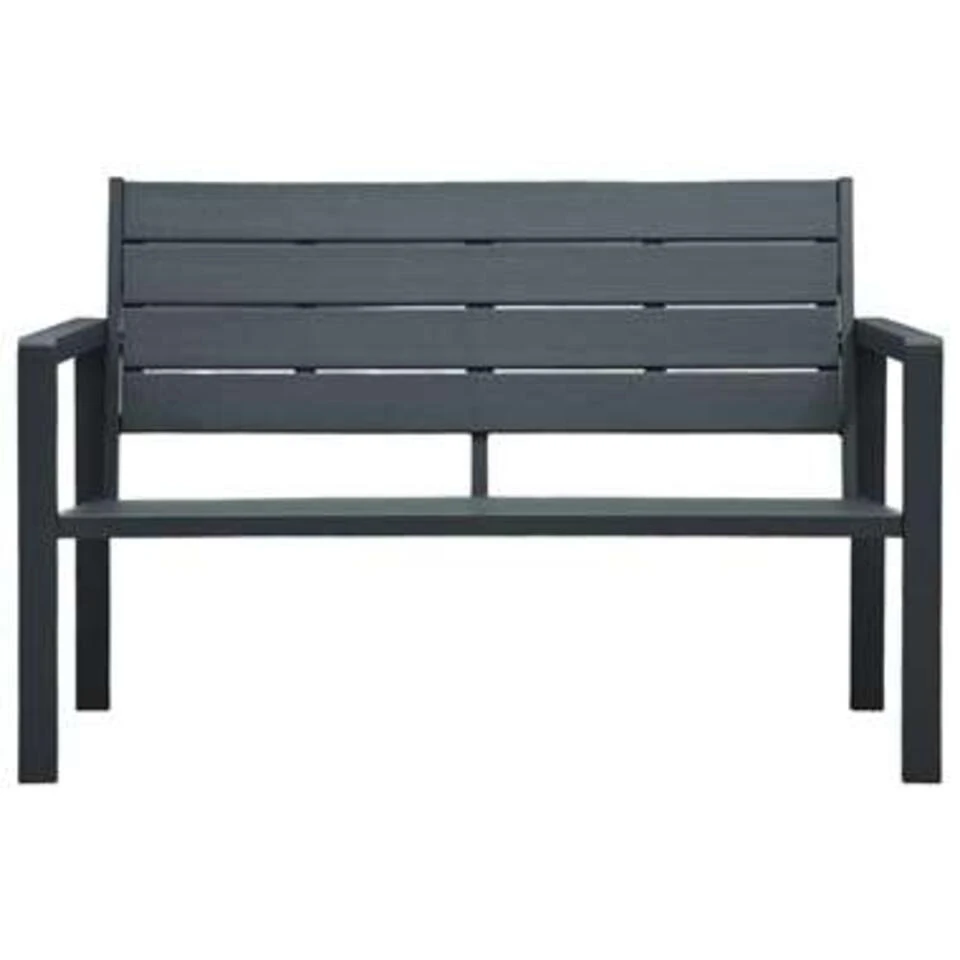 VidaXL Tuinbank Hout-look 120 Cm HDPE Grijs 3 VidaXL Tuinbank Hout-look 120 Cm HDPE Grijs - Image 3