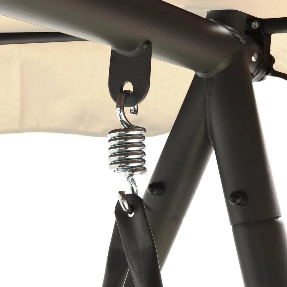 VidaXL Schommelbank Voor Buiten Met Luifel Converteerbaar Zandwit 4 VidaXL Schommelbank Voor Buiten Met Luifel Converteerbaar Zandwit - Image 4