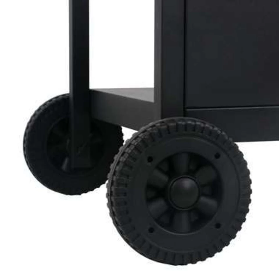 VidaXL Gasbarbecue Met 3-laags Zijtafel Zwart En Zilverkleurig 92x53x96 Cm 4 VidaXL Gasbarbecue Met 3-laags Zijtafel Zwart En Zilverkleurig 92x53x96 Cm - Image 4