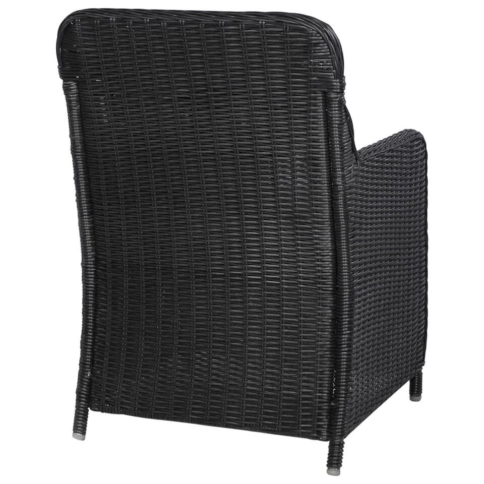 VidaXL Tuinstoelen 2 St Met Kussens Poly Rattan Zwart 4 VidaXL Tuinstoelen 2 St Met Kussens Poly Rattan Zwart - Image 4