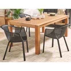 Beliani Eettafel MONSANO - Lichte Houtkleur Eucalyptushout -BBQ En Tuin Verkoop e4fe5dcf852c4c4fa17870e09c4148d9