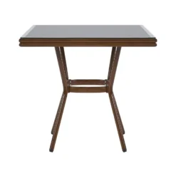 Beliani Tuintafel CASPRI - Donkere Houtkleur Aluminium -BBQ En Tuin Verkoop e957b2a86f454e16a1bba188c143635a