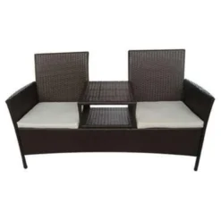 VidaXL Tuinbank 2-zits Met Tafeltje Poly Rattan Bruin -BBQ En Tuin Verkoop e979c04dd18f4d45962c3f42eaa1b0ee