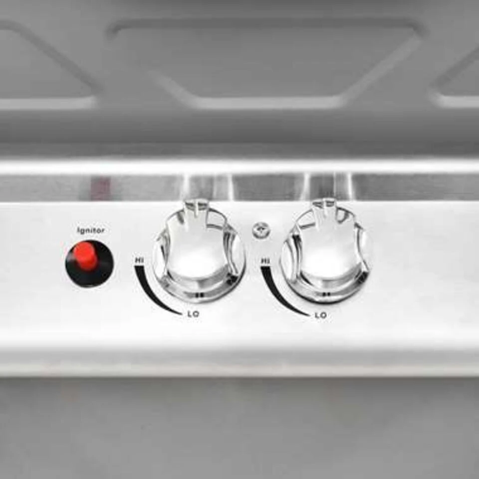 VidaXL Gasbarbecue En Grill Met 2 Kookzones Roestvrij Staal Zilver 2 VidaXL Gasbarbecue En Grill Met 2 Kookzones Roestvrij Staal Zilver - Image 2