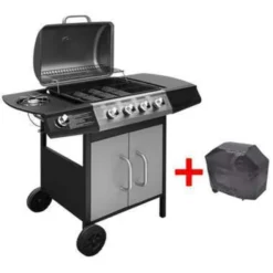 VidaXL Gasbarbecue 4+1 Kookzone Zwart En Zilver -BBQ En Tuin Verkoop f03e2c89c50944a190da2053bef71021