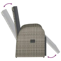 VidaXL Tuinstoel Verstelbaar Met Kussen Poly Rattan Grijs -BBQ En Tuin Verkoop f8073a3a23934c6d99bbacd8f8a122e1