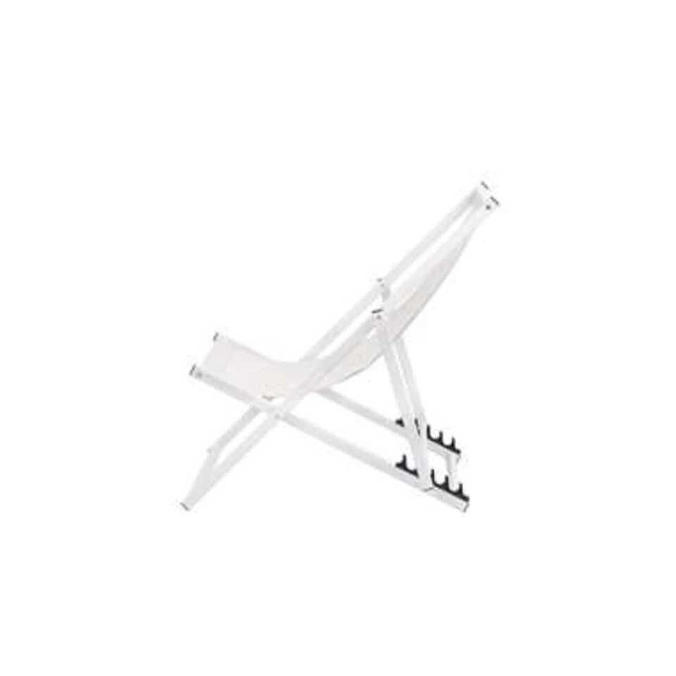 Beliani Tuinligstoel LOCRI - Wit Polyester, Aluminium 4 Beliani Tuinligstoel LOCRI - Wit Polyester, Aluminium - Image 4