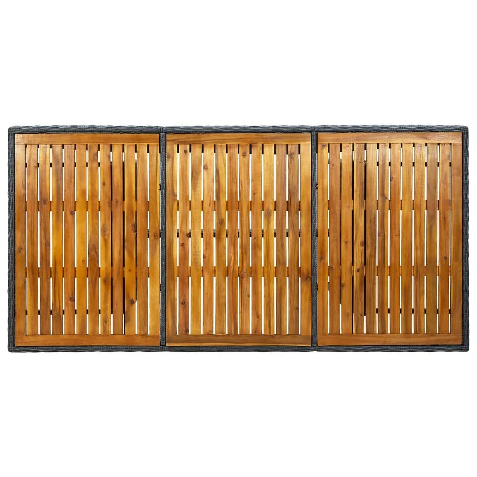 VidaXL Tuintafel Poly Rattan En Massief Acaciahout Donkergrijs 3 VidaXL Tuintafel Poly Rattan En Massief Acaciahout Donkergrijs - Image 3