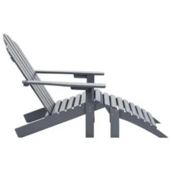 VidaXL Tuinstoel Met Voetenbank Hout Grijs -BBQ En Tuin Verkoop fde4965bd7b143b286bfeed419510f42
